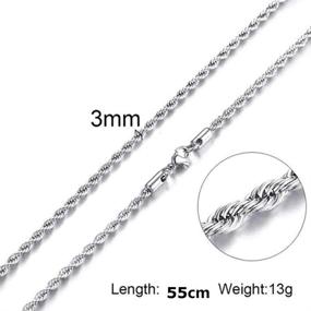 img 1 attached to ⌛ Timeless Elegance: 3mm Stainless Steel Braided Woven Classical Simple Plain Chain Necklace