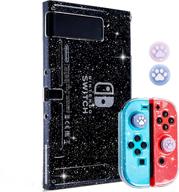 🎮 lastyal glitter clear tpu soft case for nintendo switch - ultimate protection with 2 glitter cat paw thumb grips logo