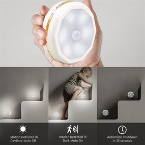 img 1 attached to 🔦 Indoor Motion Sensor Step Light - LEASTYLE LED Rechargeable Puck Lights | Stick Anywhere Wall Light | Ideal for Staircase, Hallway, Bathroom, Bedroom, Kitchen, Cabinet