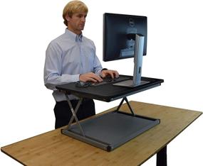 img 2 attached to Portable CHANGEdesk MINI: Affordable Small Standing Desk Converter for Laptops, Single Computer Monitors - Lightweight Ergonomic Sit-Stand Tabletop Riser with Adjustable Height