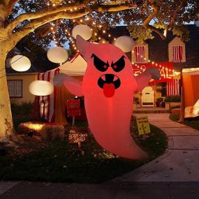 img 4 attached to 👻 Goosh 5 FT Halloween Inflatable Outdoor Hanging Ghost with Colorful Flashing LED Light - Blow Up Yard Decoration for Holiday, Party, Yard, and Garden Clearance