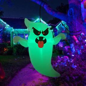 img 3 attached to 👻 Goosh 5 FT Halloween Inflatable Outdoor Hanging Ghost with Colorful Flashing LED Light - Blow Up Yard Decoration for Holiday, Party, Yard, and Garden Clearance
