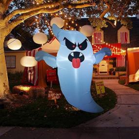 img 2 attached to 👻 Goosh 5 FT Halloween Inflatable Outdoor Hanging Ghost with Colorful Flashing LED Light - Blow Up Yard Decoration for Holiday, Party, Yard, and Garden Clearance