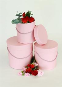 img 2 attached to 🌸 UNIKPACKAGING Premium Quality Round Flower Box: Exquisite Gift Boxes for Luxury Floral and Gift Arrangements, Set of 3 pcs (Pink)