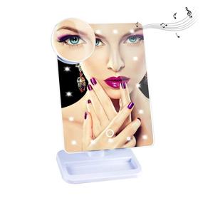 img 1 attached to 💄 Gerald DuVallSDF Makeup Mirror with Lights and Bluetooth- Vanity Mirror with 10X Magnifying, Cosmetic Mirror with 20 LED Lights, 180° Rotation, USB Charging: Illuminate Your Beauty Routine!