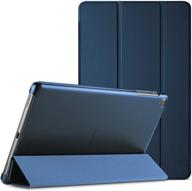 procase slim lightweight stand case cover for galaxy 💼 tab a 10.1 2019 model t510 t515 t517, navy blue logo