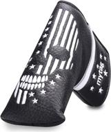 caiobob mytag golf blade half mallet putter headcover – 🏌️ embroidered skull design with magnetic closure for taylormade tp, odyssey, ping putters logo