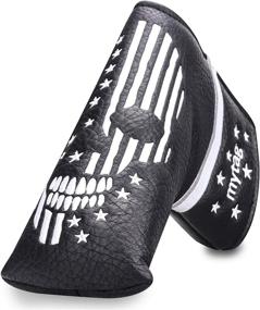 img 4 attached to Caiobob Mytag Golf Blade Half Mallet Putter Headcover – 🏌️ Embroidered Skull Design with Magnetic Closure for Taylormade TP, Odyssey, Ping Putters