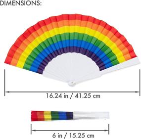 img 3 attached to 🌈 Colorful Hand Held Fans Rainbow Folding Fans for Pride Celebration & Party Decorations - Pack of 12 - Perfect for Women, Men & Activists!