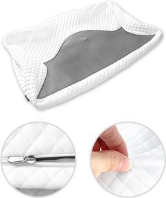 img 1 attached to 🌙 HOMCA Memory Foam Cervical Pillow Cover – Hypoallergenic Contour Pillow Case (Grey)" - Updated Product Title: "HOMCA Grey Memory Foam Cervical Pillow Cover – Hypoallergenic Contour Pillow Case for Enhanced Sleep Support