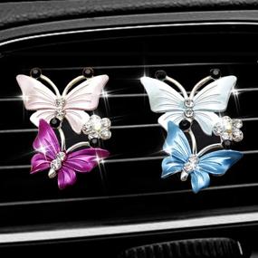 img 4 attached to Accessories Rhinestone Interior Decoration Butterfly