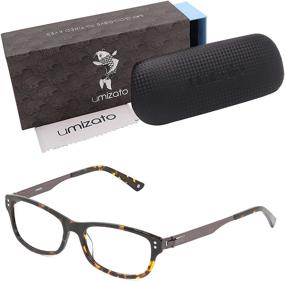 img 4 attached to 👓 Umizato Blue Blocker Glasses for Men and Women - Lightweight Acetate and Stainless Steel Gaming Blue Light Glasses for Men, Adjustable Nosepad, Spring Hinge, Handcrafted Modern Design, Clear Lens (Bagan in Tortoise)