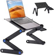 📚 casturu adjustable folding laptop desk with cooling fans and mouse pad plate - portable bed tray table for laptops, perfect for desks, sofas, and beds logo