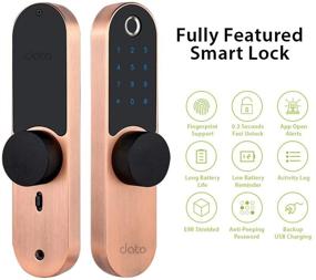 img 3 attached to 🔒 DATO Smart Lock L-F500: Keyless Entry Front Door Locks with Homekit, Exterior Locksets for Homes, Rose Gold - Fingerprint, Digital Keypad, Bluetooth, Quickset, App-Enabled. Ideal for AirBnB