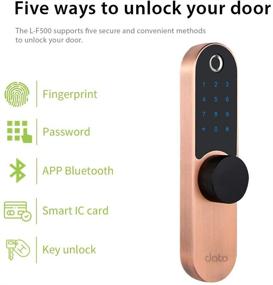 img 2 attached to 🔒 DATO Smart Lock L-F500: Keyless Entry Front Door Locks with Homekit, Exterior Locksets for Homes, Rose Gold - Fingerprint, Digital Keypad, Bluetooth, Quickset, App-Enabled. Ideal for AirBnB