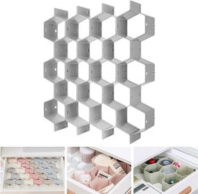 img 4 attached to Naimkair Adjustable Honeycomb Plastic Drawer Divider Organizer - Ideal for Underwear, Socks, Ties, Makeup, Office Storage