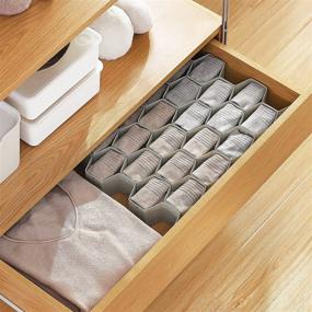 img 2 attached to Naimkair Adjustable Honeycomb Plastic Drawer Divider Organizer - Ideal for Underwear, Socks, Ties, Makeup, Office Storage