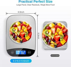 img 2 attached to Nicewell Food Scale: 22lb Digital Stainless Steel Scale for Precise Cooking and Baking, 1g/0.1oz Graduation, Tempered Glass