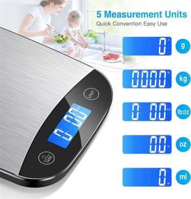 img 1 attached to Nicewell Food Scale: 22lb Digital Stainless Steel Scale for Precise Cooking and Baking, 1g/0.1oz Graduation, Tempered Glass