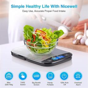 img 3 attached to Nicewell Food Scale: 22lb Digital Stainless Steel Scale for Precise Cooking and Baking, 1g/0.1oz Graduation, Tempered Glass