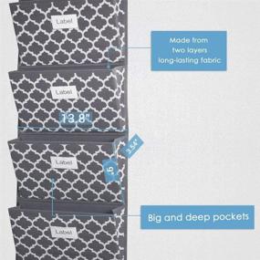 img 1 attached to 📁 Grey Lantern Pattern Over-The-Door File Organizer with Hanging Wall Mount Storage, Magazine Holders, Notebooks, Planners, Mails - 5 Extra Large Pockets