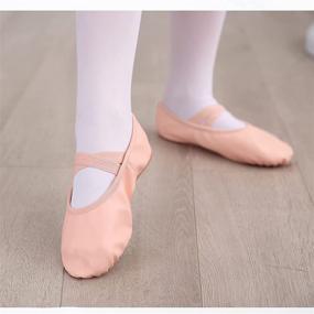 img 3 attached to Full Sole Girls Ballet Dance Shoes with No-Tie Closure for Toddler, Little Kid, Big Kid, and Boy - Perfect for Ballet Slippers