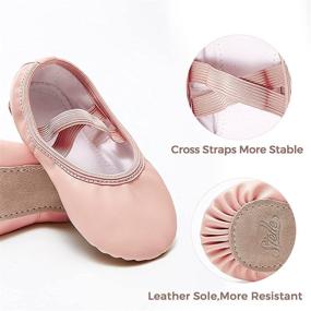img 1 attached to Full Sole Girls Ballet Dance Shoes with No-Tie Closure for Toddler, Little Kid, Big Kid, and Boy - Perfect for Ballet Slippers