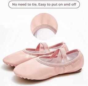 img 2 attached to Full Sole Girls Ballet Dance Shoes with No-Tie Closure for Toddler, Little Kid, Big Kid, and Boy - Perfect for Ballet Slippers