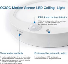 img 3 attached to 🔦 ocioc Motion Sensor Ceiling Light: Wireless Battery Operated, 300 Lumens, Durable 6.67 inch Ultrathin - Ideal for Closet, Garage, Porch, Pantry, RV - Easy Installation!