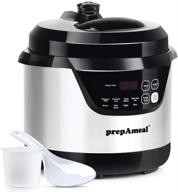 🍲 prepameal 3 quart pressure cooker: 8-in-1 multi-use programmable electric pot with instant cooking, slow cooking, rice cooking, steaming, sautéing, browning, and warming functions логотип