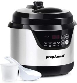 img 4 attached to 🍲 prepAmeal 3 Quart Pressure Cooker: 8-IN-1 Multi-Use Programmable Electric Pot with Instant Cooking, Slow Cooking, Rice Cooking, Steaming, Sautéing, Browning, and Warming Functions