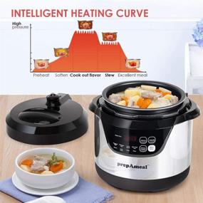 img 2 attached to 🍲 prepAmeal 3 Quart Pressure Cooker: 8-IN-1 Multi-Use Programmable Electric Pot with Instant Cooking, Slow Cooking, Rice Cooking, Steaming, Sautéing, Browning, and Warming Functions