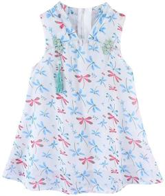 img 4 attached to 🌸 LittleSpring Chinese Dress with Delicate Flower Embroidery - Girls' Clothing and Dresses