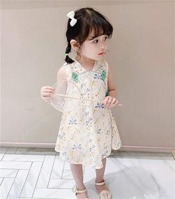 img 3 attached to 🌸 LittleSpring Chinese Dress with Delicate Flower Embroidery - Girls' Clothing and Dresses