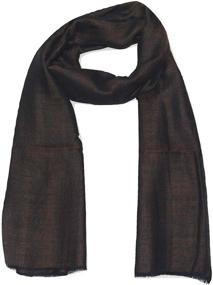 img 4 attached to Elegant and Cozy Pashmina Herringbone Jacquard Accessories for Women - Perfect for Autumn/Winter