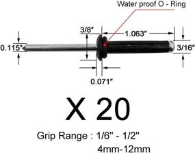 img 3 attached to 🚣 YYST 20 3/16" Deep Water Long Grip Tri-Grip Tri-Fold Tri Bulb Mounting Rivet - Aluminum for Installing Kayak, Canoe, Boat Accessories: Ultimate Watercraft Mounting Solution