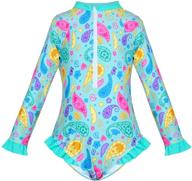 👧 nidoul kid girls rash guard swimsuit - stylish sun protection swimwear for girls 4-8y logo