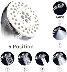 img 1 attached to 🚿 Enhance Your Shower Experience with LOHNER ON/OFF Shower Kit: 5-Settings Hand Held Shower Head, Shower Hose, and Adhesive Shower Head Holder