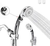 🚿 enhance your shower experience with lohner on/off shower kit: 5-settings hand held shower head, shower hose, and adhesive shower head holder logo