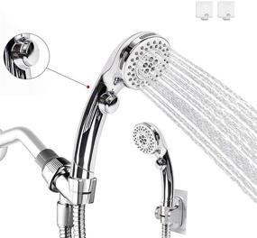 img 4 attached to 🚿 Enhance Your Shower Experience with LOHNER ON/OFF Shower Kit: 5-Settings Hand Held Shower Head, Shower Hose, and Adhesive Shower Head Holder
