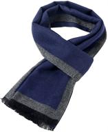 stylish men's white gray scarf: perfect autumn winter accessory logo