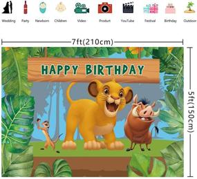 img 3 attached to Eye-Catching RUINI Cartoon Lion King Themed Safari Backdrop: Perfect for Boy's Birthday Parties! 7x5FT