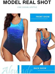 img 2 attached to Aleumdr Swimwear Swimsuits Backless Monokini Women's Clothing and Swimsuits & Cover Ups