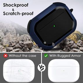 img 1 attached to 💙 Улучшенный чехол для AirPods Pro Armor - CAGOS ударопрочный чехол для AirPods Pro в стильной голубой расцветке - разработан для беспроводных чехлов Apple Air Pod Pro, идеально подходит для мужчин и женщин.