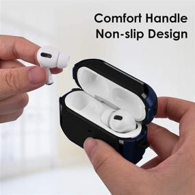 img 2 attached to 💙 Улучшенный чехол для AirPods Pro Armor - CAGOS ударопрочный чехол для AirPods Pro в стильной голубой расцветке - разработан для беспроводных чехлов Apple Air Pod Pro, идеально подходит для мужчин и женщин.