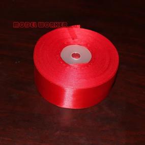 img 2 attached to 🎀 Versatile & Beautiful: Model Worker 1-1/2" Wide Solid Single Face Satin Ribbon - 50 Yards - Perfect for Weddings, Sewing, Gift Wrapping & Crafts (Red)