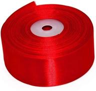 🎀 versatile & beautiful: model worker 1-1/2" wide solid single face satin ribbon - 50 yards - perfect for weddings, sewing, gift wrapping & crafts (red) logo