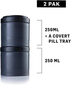 img 3 attached to 🍶 BlenderBottle ProStak Twist and Lock Storage Jars Expansion 3-Pack with Pill Tray, Black