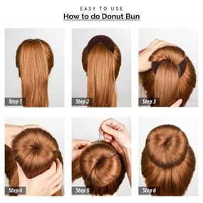 img 1 attached to 🏻 Hair Bun Shaper Set with 20 pcs Hair Nets, 4pcs Donut Bun Maker, 5 pcs Elastic Bands, 20 pcs Bobby Pins for a Perfect Bun - FANDAMEI