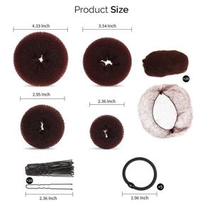 img 2 attached to 🏻 Hair Bun Shaper Set with 20 pcs Hair Nets, 4pcs Donut Bun Maker, 5 pcs Elastic Bands, 20 pcs Bobby Pins for a Perfect Bun - FANDAMEI